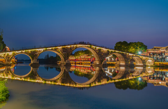 杭州塘栖古镇夜景