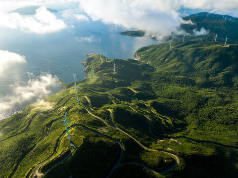 江门上川岛风力发电日出