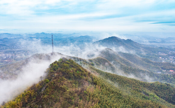 航拍湖南长沙乌山森林公园