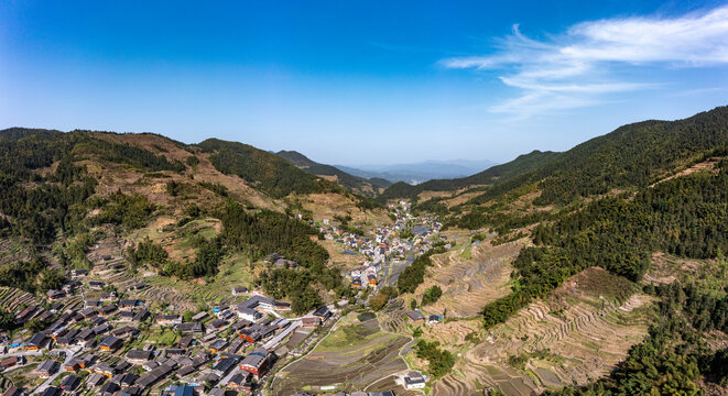 航拍湖南娄底新化紫鹊界梯田