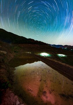 湖南娄底新化紫鹊界梯田星空