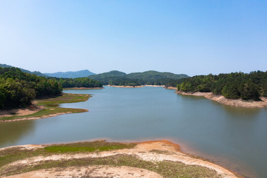 航拍湖南长沙宁乡泉水冲公园