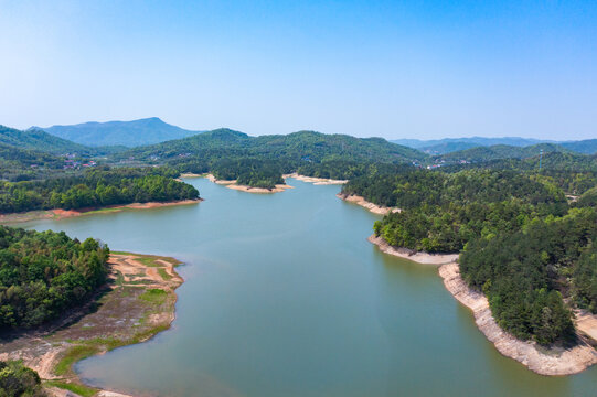 航拍湖南长沙宁乡泉水冲公园