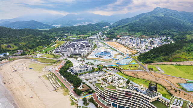 航拍象山县半边山景区