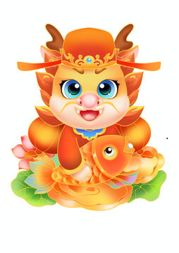 卡通龍年插畫