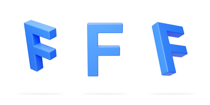 英文字母F拼音拼寫語言3D