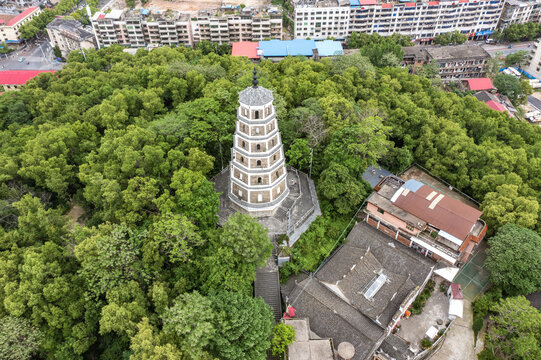 航拍湖南邵阳市双清区东塔