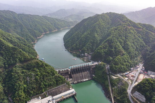 航拍湖南益阳安化县柘溪水库