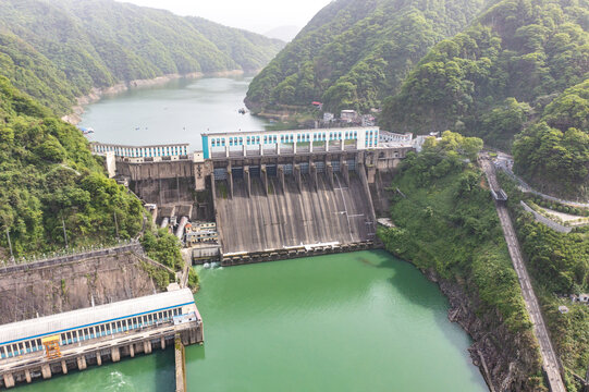 航拍湖南益阳安化县柘溪水库