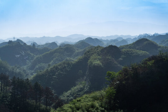 航拍湖南怀化洪江市沙湾乡风光