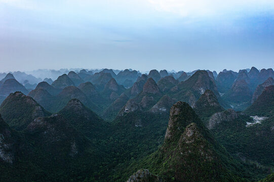 航拍广西桂林阳朔桂林山水