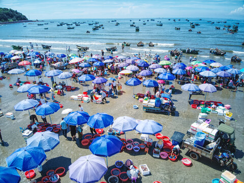 海边海鲜交易市场