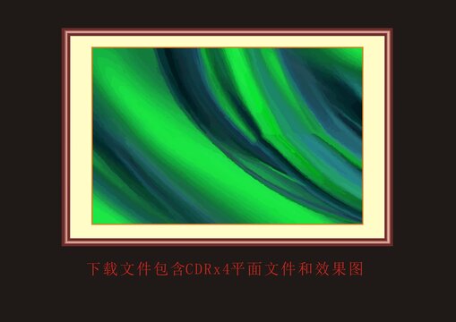 抽象藝術(shù)矢量綠色油畫掛畫