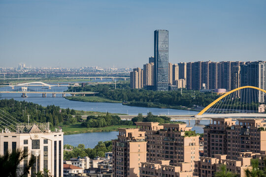 上虞曹娥江两岸城市风光