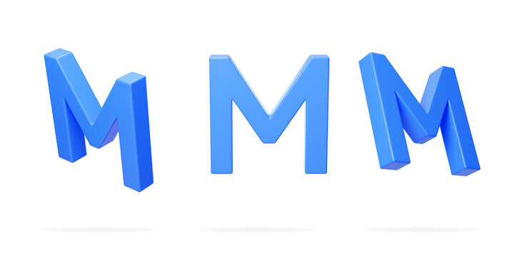英文字母M拼音拼写语言3D