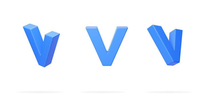 英文字母v拼音拼寫語言3D