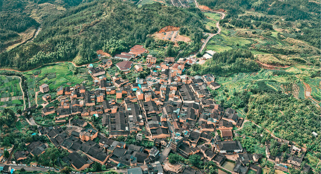 超高像素航拍福建宁德龙潭村