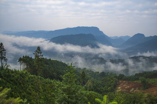 山区清晨风景