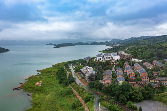 航拍湖南郴州市资兴市东江湖