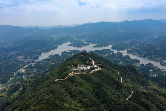 航拍湖南长沙宁芙蓉山普济寺