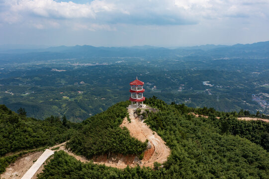 航拍湖南长沙宁芙蓉山普济寺