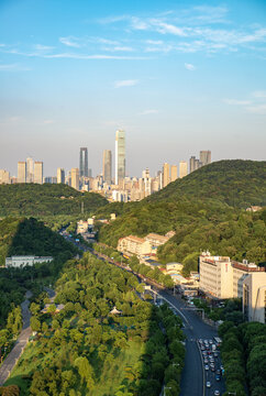 航拍湖南長(zhǎng)沙城市景觀