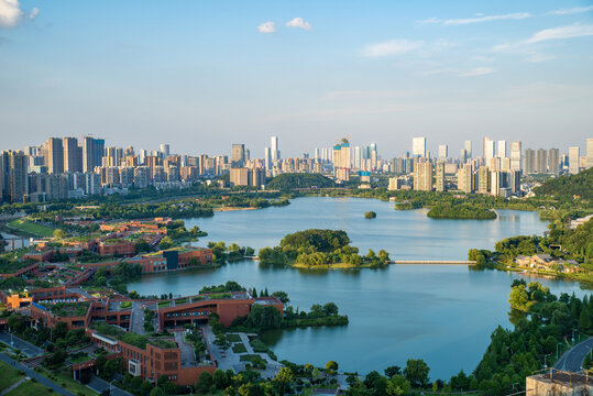 航拍湖南长沙城市景观