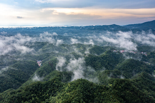 航拍湖南长沙浏阳清江水库