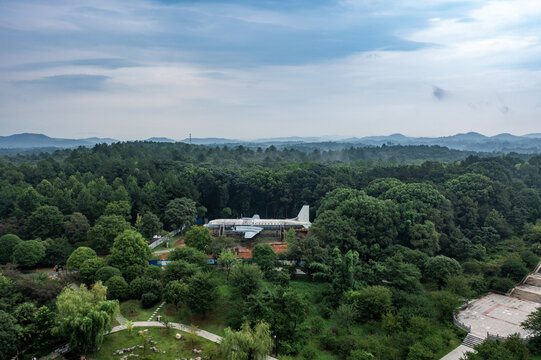 航拍湖南长沙宁乡花明楼景区