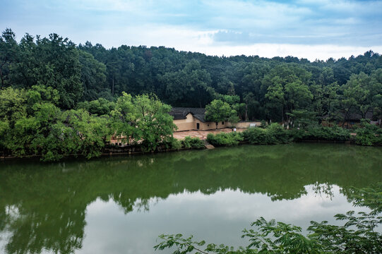 航拍湖南长沙宁乡花明楼景区