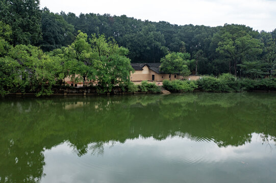 航拍湖南长沙宁乡花明楼景区