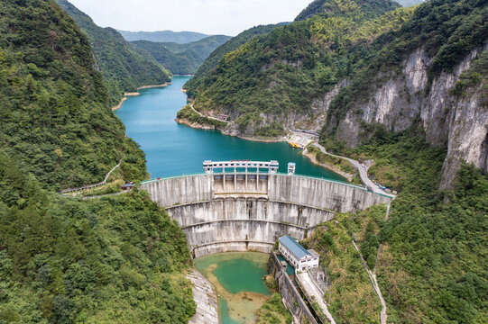 航拍湖南娄底涟源湄江景区