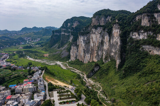 航拍湖南娄底涟源湄江景区