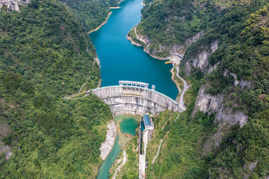 航拍湖南娄底涟源湄江景区