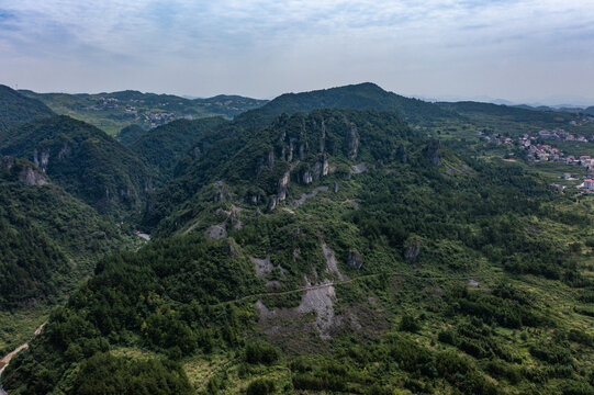 航拍湖南娄底涟源湄江景区