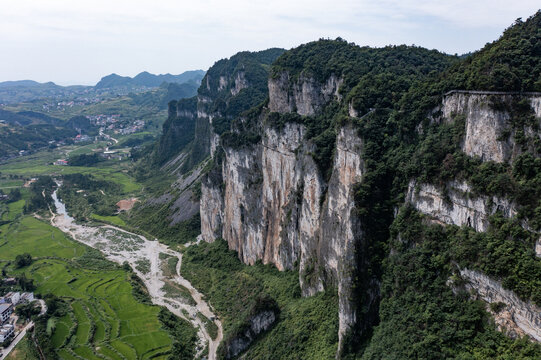 航拍湖南娄底涟源湄江景区