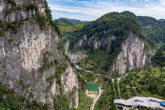 航拍湖南娄底涟源湄江景区