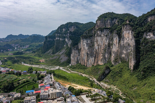 航拍湖南娄底涟源湄江景区