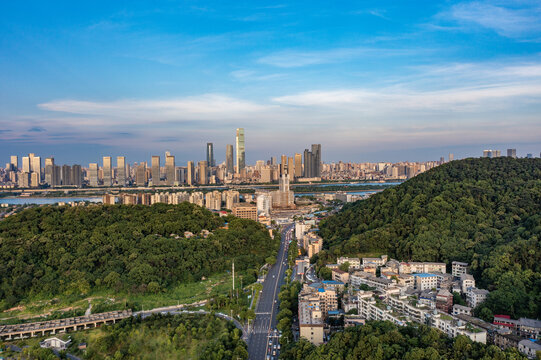 航拍湖南长沙城市景观