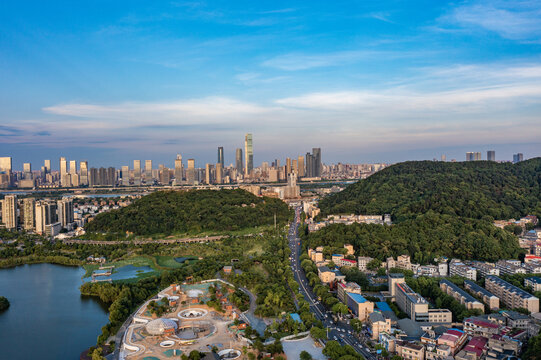 航拍湖南長(zhǎng)沙城市景觀