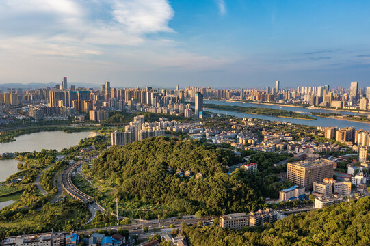 航拍湖南長(zhǎng)沙城市景觀