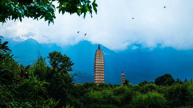 云南大理风光崇圣寺三塔