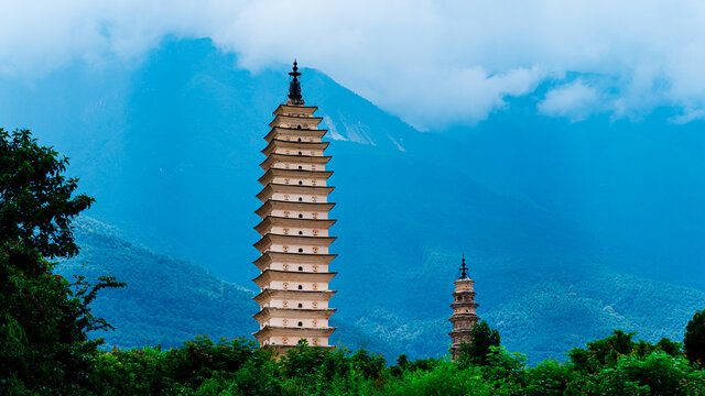 云南大理风光崇圣寺三塔