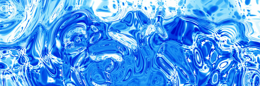 高清长幅抽象蓝色水波纹