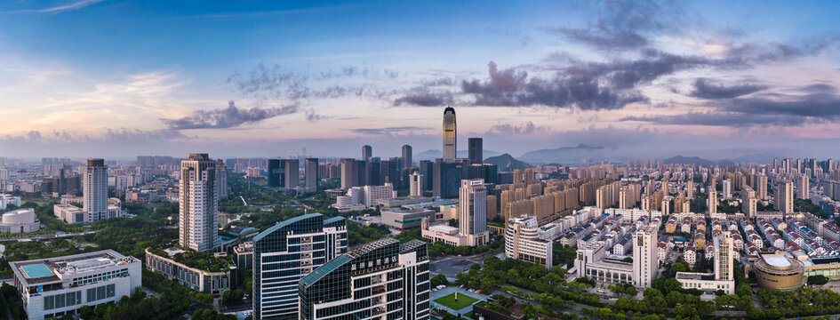 台州城市全景航拍