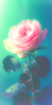 玻璃扭曲抽象玫瑰花卉