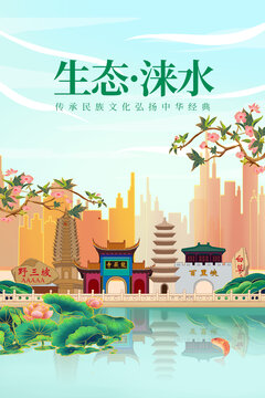 淶水縣綠色生態(tài)城市宣傳海報
