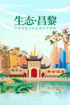 昌黎县绿色生态城市宣传海报