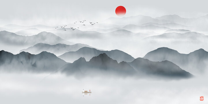 新中式山水畫