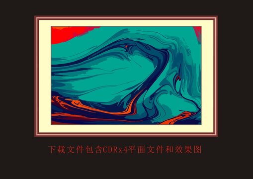 海浪水波油画装饰画